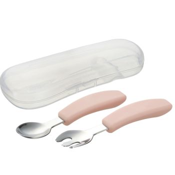 Richell 201797 TLI (粉紅)不鏽鋼叉匙套裝