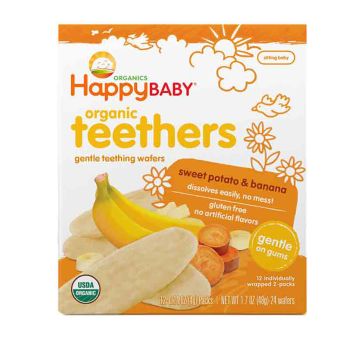 Happy Baby 有機牙仔餅-香蕉甘薯味0.14oz*12