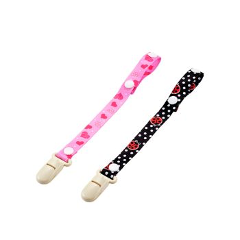 L.E.C A00050 (女女)2條裝安撫奶嘴掛帶連夾