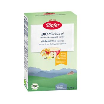 Töpfer 有機牛奶全穀物燕麥糊-蘋果香草200g